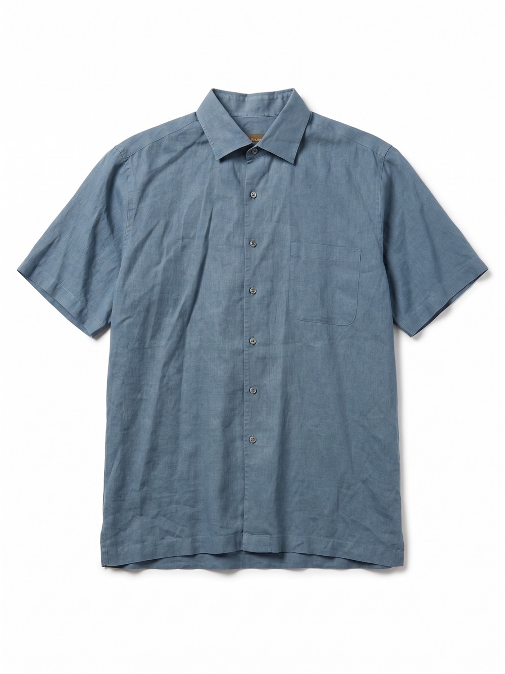 Jim Thompson Irish Linen Shirt Men’s XL Blue Short Sleeve Button Front